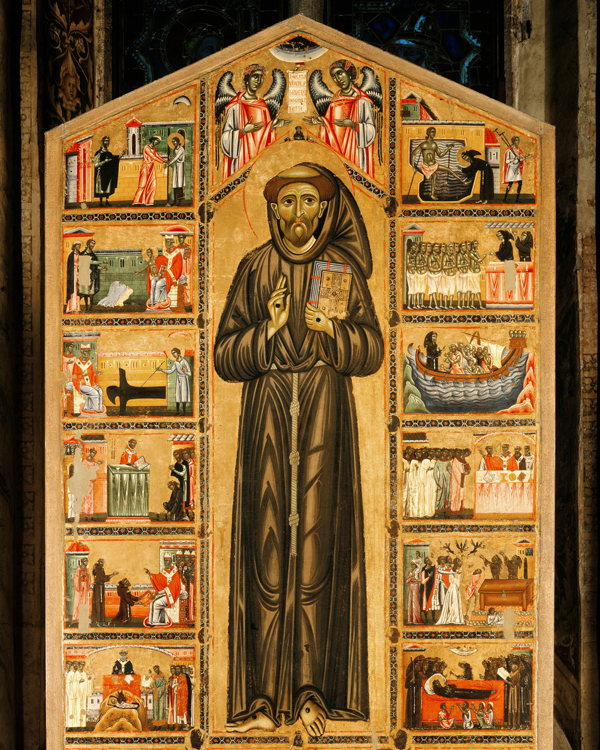 Maestro del San Francesco Bardi, San Francesco e storie della sua vita (1250-1270), tempera e oro su tavola. Firenze, Santa Croce